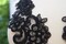 Black Alencon Lace Applique Pair With 7.25 X 3 Inch Mirrored Design